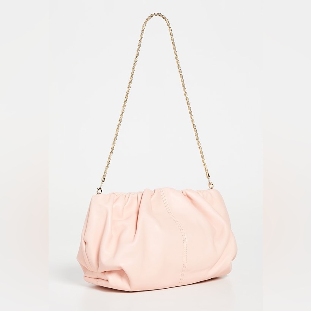 Loeffler Randall Ballet Pink Leather Clutch Bag w/ Gold Chain | NWT